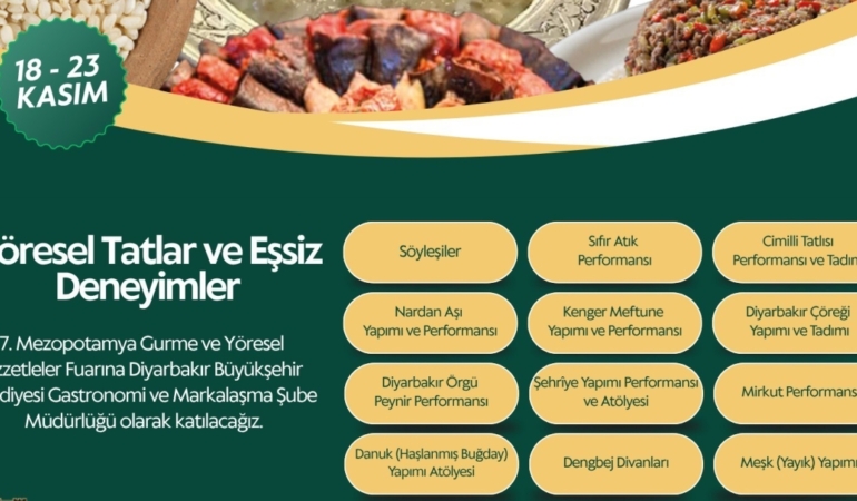 Dbb Mezopotamya Gurme Fuarında Diyarbakır Mutfağını Tanıtacak