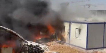 İnşaat Şantiyesinde Çıkan Yangın Korkuttu