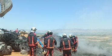 Malatya’da Şantiyede Korkutan Yangın