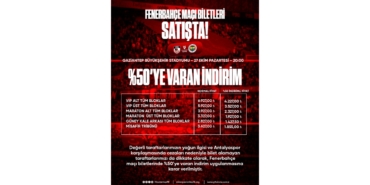 Gaziantep Fk - Fenerbahçe Maçı Biletleri Yüzde 50 İndirimli Satışta